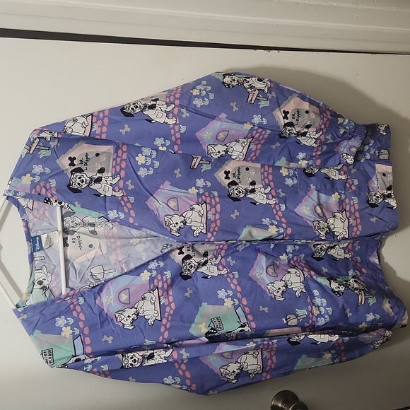 Disney Tops Disney Medical Scrub Snap Front Jacket Top 1 Dalmatian